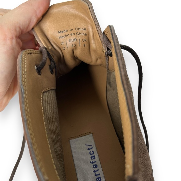 Artefact Stitchfix Men’s Taupe Suede Leather Lace-Up Chukka Boot 10 - Picture 8 of 8